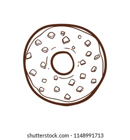 doodle doughnut vector illustration