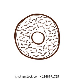 doodle doughnut vector illustration