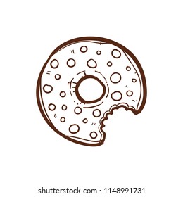 doodle doughnut vector illustration