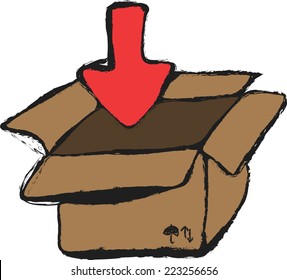 doodle download cardboard box and arrow