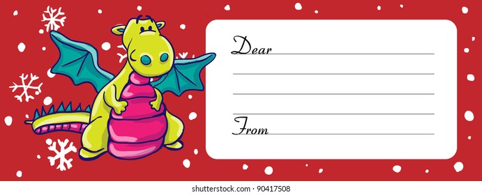 Doodle dragon greeting or invitation