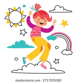 Dibujo de Doodle con niño de dibujos animados