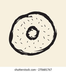 doodle drawing donut