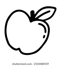 Doodle-Zeichnung Symbol von Apfel