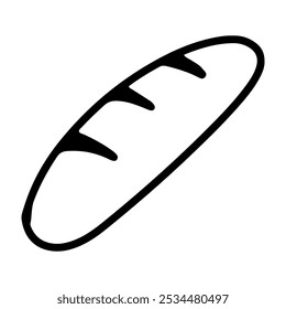 Doodle drawing icon of baguette