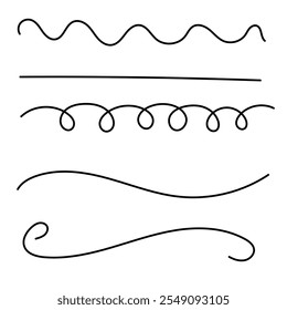 Doodle-Zeichnungslinien-Set-Vektor