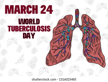 doodle drawing lung tuberculosis disease day