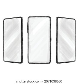 
doodle drawing phone water color