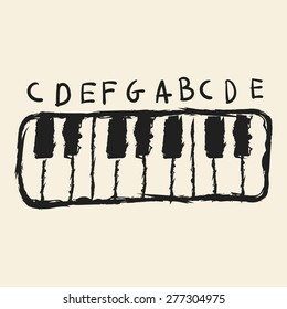 doodle drawing piano