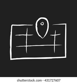 doodle drawing pin map