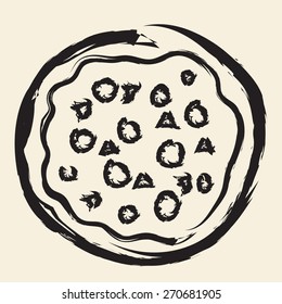 doodle drawing pizza