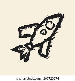 doodle drawing rocket