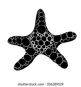 Doodle drawing of sea star. Vector illustration