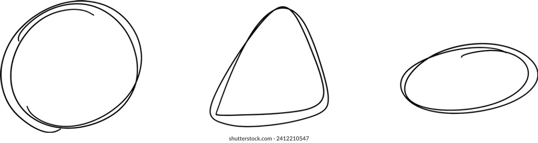 doodle drawing shapes set drawing