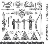 Doodle Drawings of Tribal Symbols and Artifacts