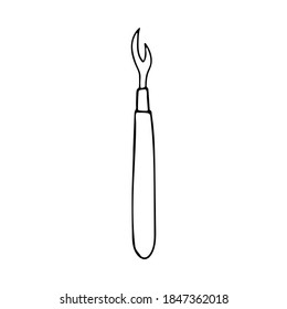 Doodle dressmaker hook icon in vector. Hand drawn dressmaker hook icon in vector. Tailor hook doodle illustration