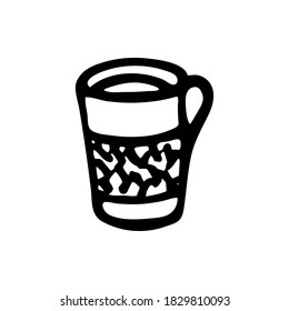 Doodle drink cup. Hand-drawn picture isolated on white background. Vector
