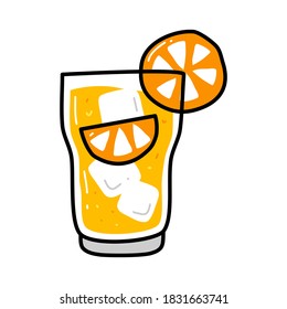 Doodle de bebida sobre fondo blanco aislado. Puede usarse para pegatinas, etc
