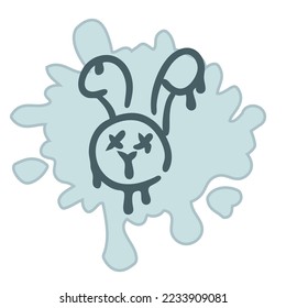 Dibujo de carátula de conejito de carátula, gran diseño para cualquier propósito. Perfecto para tee, sticker, afiche. Ilustración vectorial aislada a mano.



