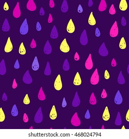 Doodle drops seamless pattern background.