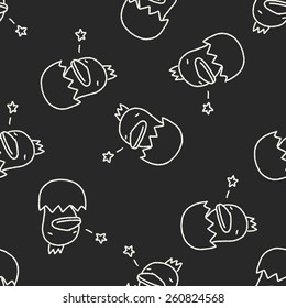 doodle duck seamless pattern background