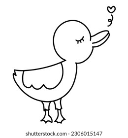 doodle of duck, simple drawing of duck ,  vector of duck , duck hand drawing