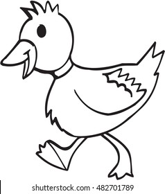 Doodle Duck Vector Illustration Art 