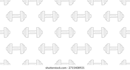 Doodle patrón de mancuerna sin costuras. Fondo de patrón de gimnasio Doodle sin fisuras. fondo de patrón de fitness. Patrón de doodle de fitness y gimnasio.