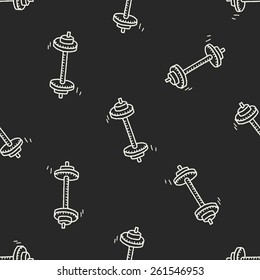 Doodle Dumbbell seamless pattern background