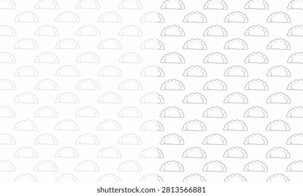Doodle Dumpling Seamless Pattern. Dumpling of Background Hand Drawn Food Illustration