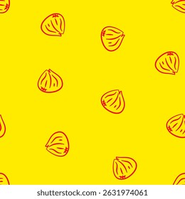 Doodle dumplings pattern background. Dim sum seamless pattern background. dim sum doodle pattern background.