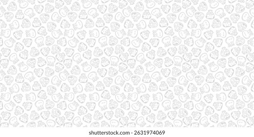 Doodle dumplings pattern background. Dim sum seamless pattern background. dim sum doodle pattern background.