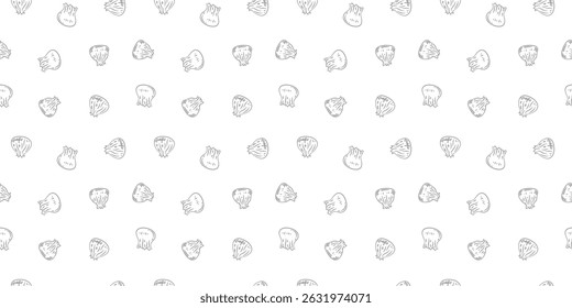Doodle dumplings pattern background. Dim sum seamless pattern background. dim sum doodle pattern background.