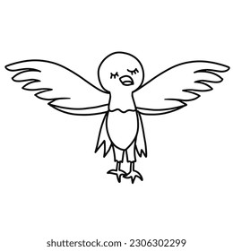 doodle of eagle, simple drawing of eagle ,  vector of eagle , eagle hand drawing