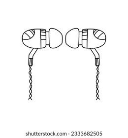Doodle earphones icon in vector. Hand drawn earphones icon in vector.