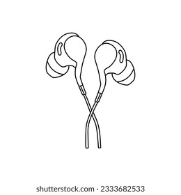 Doodle earphones icon in vector. Hand drawn earphones icon in vector.
