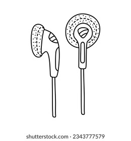 Icono de auriculares Doodle en vector. Icono de auriculares dibujados a mano en vector.
