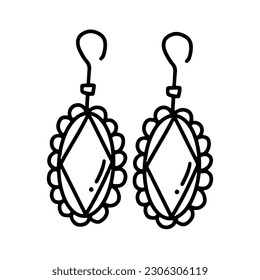 doodle of earring, simple drawing of earring ,  vector of earring , earring hand drawing