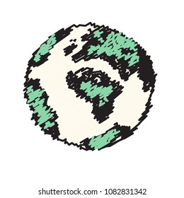 Doodle earth  vector illustration
