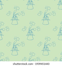 Doodle Easter bunny with egg Easter baby style vector pattern decorative eggs seamless vector pattern