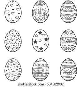 Doodle of easter egg collection