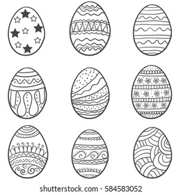 Doodle of easter egg collection set