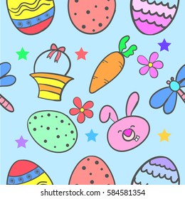 Doodle of easter egg colorful cartoon