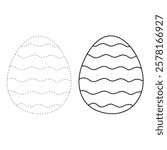 Doodle Easter Eggs coloring pages for easter worksheets printable for kids activity, Kindergarten and preschool. Trace and color Easter egss worksheets. Easter eggs clipart vector.