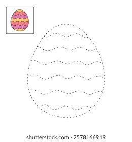 Doodle Easter Eggs coloring pages for easter worksheets printable for kids activity, Kindergarten and preschool. Trace and color Easter egss worksheets. Easter eggs clipart vector.