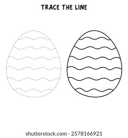 Doodle Easter Eggs coloring pages for easter worksheets printable for kids activity, Kindergarten and preschool. Trace and color Easter egss worksheets. Easter eggs clipart vector.