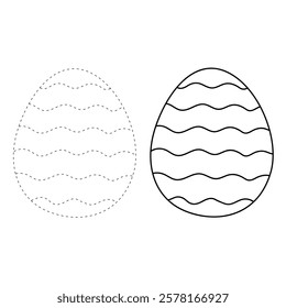 Doodle Easter Eggs coloring pages for easter worksheets printable for kids activity, Kindergarten and preschool. Trace and color Easter egss worksheets. Easter eggs clipart vector.