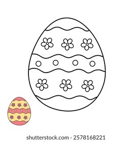 Doodle Easter Eggs coloring pages for easter worksheets printable for kids activity, Kindergarten and preschool. Trace and color Easter egss worksheets. Easter eggs clipart vector.