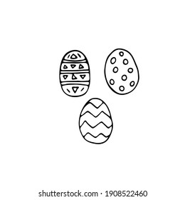 Doodle Easter eggs. Hand drawn illustration