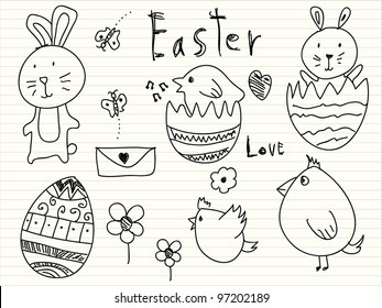 Doodle Easter elements